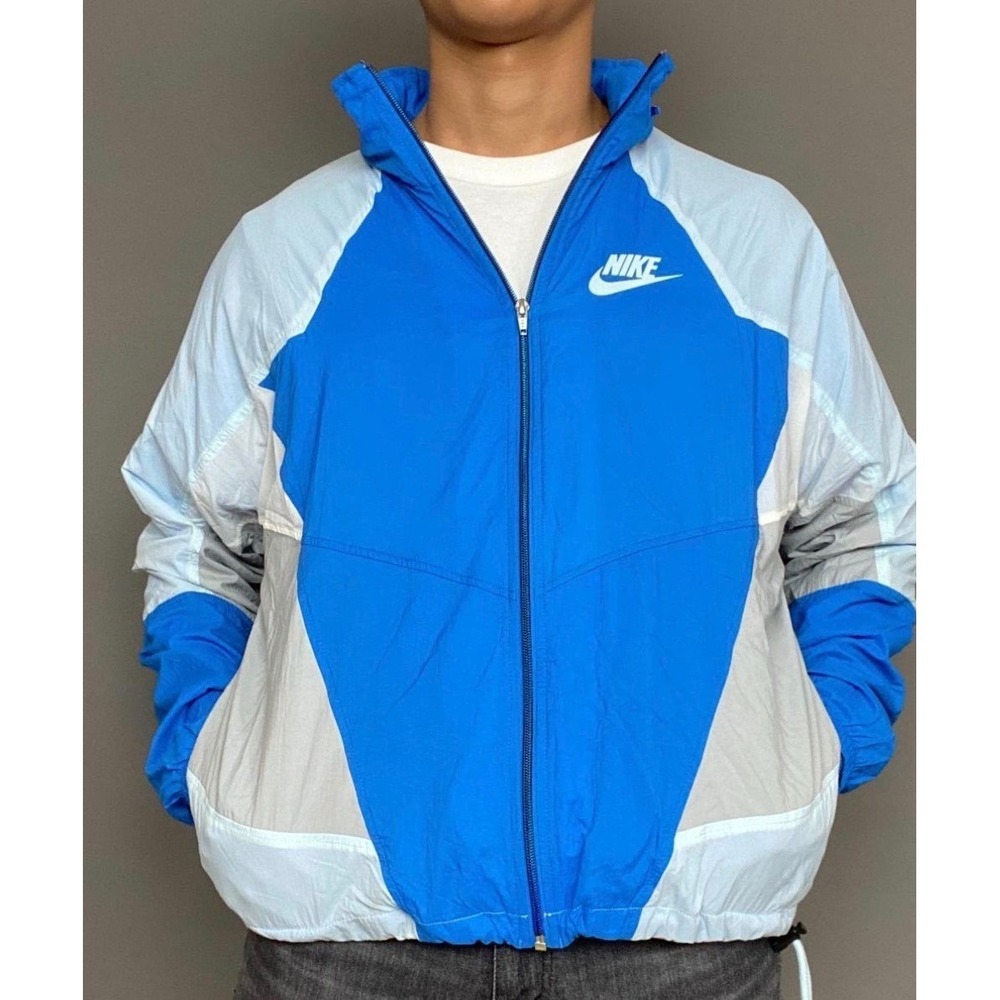 Nike Archives Official Reissue 1990 Windbreaker Jacket Blue Grey Colorblock  XL